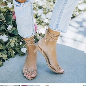 Bella Faux Leather Strappy Kitten Heel